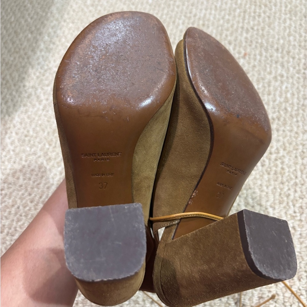 Saint Laurent Suede Lace-Up Gladiator Heeled Sandals - Picture 8 of 13